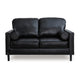 Ashley Bryc Loveseat 2 Bolster Pillows 61 Inch Black Real and Faux Leather BM328972