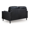 Ashley Bryc Loveseat 2 Bolster Pillows 61 Inch Black Real and Faux Leather BM328972