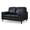 Ashley Bryc Loveseat 2 Bolster Pillows 61 Inch Black Real and Faux Leather BM328972