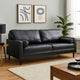 Ashley Bryc Sofa, 2 Bolster Pillows, 87 Inch Black Real and Faux Leather