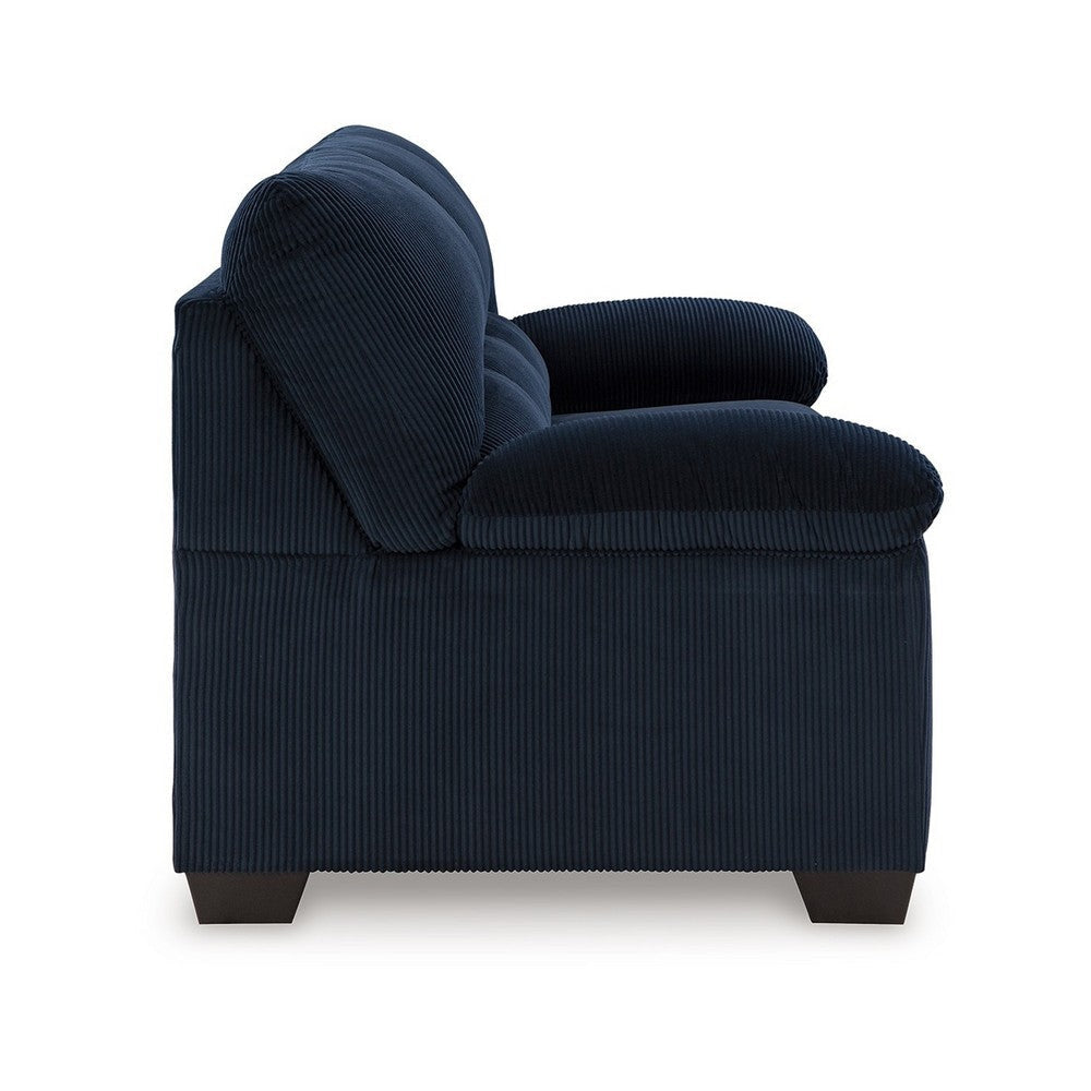 Ashley Simy Sofa Pillow Top Arms 83 Inch Dark Navy Blue Corduroy Polyester BM328976