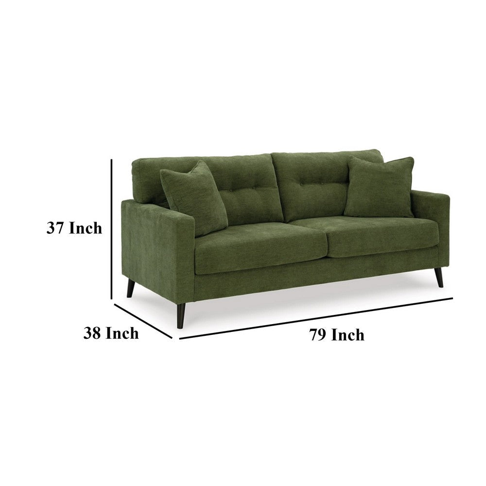 Ashley Bixy Sofa 2 Accent Throw Pillows 79 Inch Green Tufted Polyester BM328977