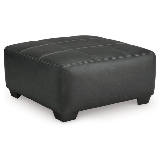 Ashley Burt Oversized Accent Ottoman, Dark Graphite Gray Polyester, 40 Inch