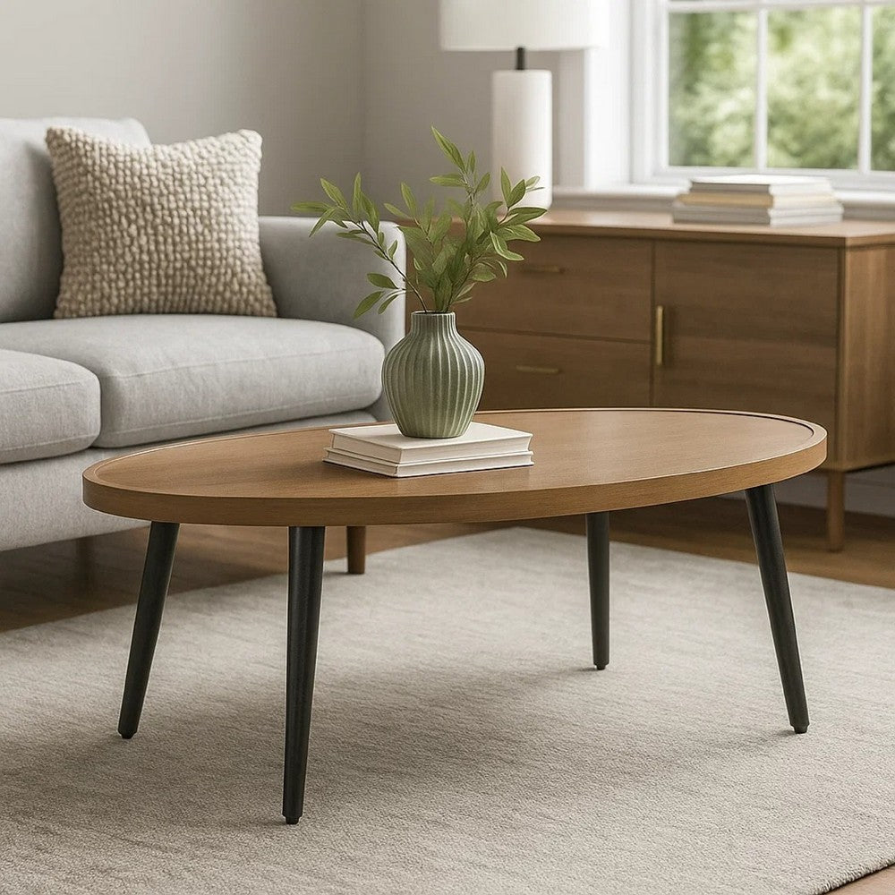 Ashley Izon Outdoor Cocktail Coffee Table, Modern 48 Inch Black Brown Metal