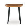 Ashley Izon Outdoor Round End Table, Modern Design, 22 Inch Black Brown Metal