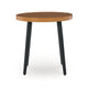 Ashley Izon Outdoor Round End Table, Modern Design, 22 Inch Black Brown Metal