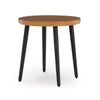 Ashley Izon Outdoor Round End Table, Modern Design, 22 Inch Black Brown Metal