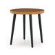 Ashley Izon Outdoor Round End Table, Modern Design, 22 Inch Black Brown Metal