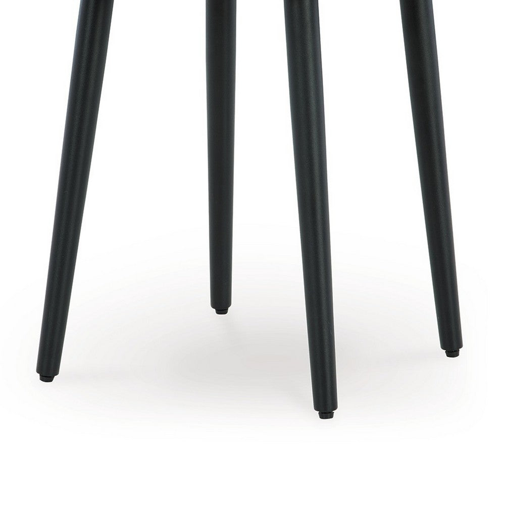 Ashley Izon Outdoor Round End Table, Modern Design, 22 Inch Black Brown Metal