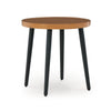 Ashley Izon Outdoor Round End Table, Modern Design, 22 Inch Black Brown Metal