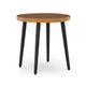 Ashley Izon Outdoor Round End Table, Modern Design, 22 Inch Black Brown Metal