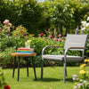 Ashley Izon Outdoor Round End Table, Modern Design, 22 Inch Black Brown Metal