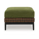Ashley Izon Outdoor Ottoman Brown Woven Wicker Green Polyester 28 Inch BM328983
