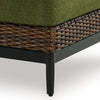 Ashley Izon Outdoor Ottoman Brown Woven Wicker Green Polyester 28 Inch BM328983