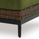 Ashley Izon Outdoor Ottoman Brown Woven Wicker Green Polyester 28 Inch BM328983