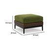 Ashley Izon Outdoor Ottoman Brown Woven Wicker Green Polyester 28 Inch BM328983