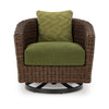 Ashley Izon Outdoor Swivel Lounge Chair, Green Polyester, Brown Black Woven
