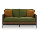 Ashley Izon Outdoor Loveseat, 2 Throw Pillows, Green, Brown Woven, 60 Inch