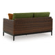 Ashley Izon Outdoor Loveseat, 2 Throw Pillows, Green, Brown Woven, 60 Inch