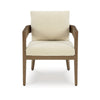 Ashley Baily Outdoor Armchair Set of 2, Cream White Fabric, Brown Metal