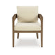 Ashley Baily Outdoor Armchair Set of 2, Cream White Fabric, Brown Metal