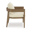 Ashley Baily Outdoor Armchair Set of 2, Cream White Fabric, Brown Metal