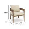 Ashley Baily Outdoor Armchair Set of 2, Cream White Fabric, Brown Metal