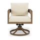 Ashley Baily Outdoor Swivel Chair Set of 2 Brown Metal Cream White Fabric BM328988