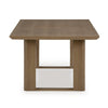 Ashley Baily Outdoor Dining Table with Umbrella Hole, 84 Inch Brown Metal
