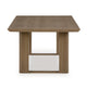 Ashley Baily Outdoor Dining Table with Umbrella Hole, 84 Inch Brown Metal