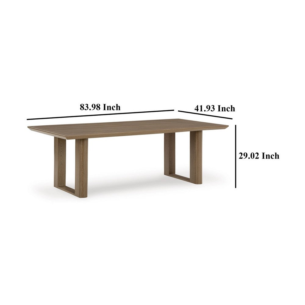 Ashley Baily Outdoor Dining Table with Umbrella Hole, 84 Inch Brown Metal