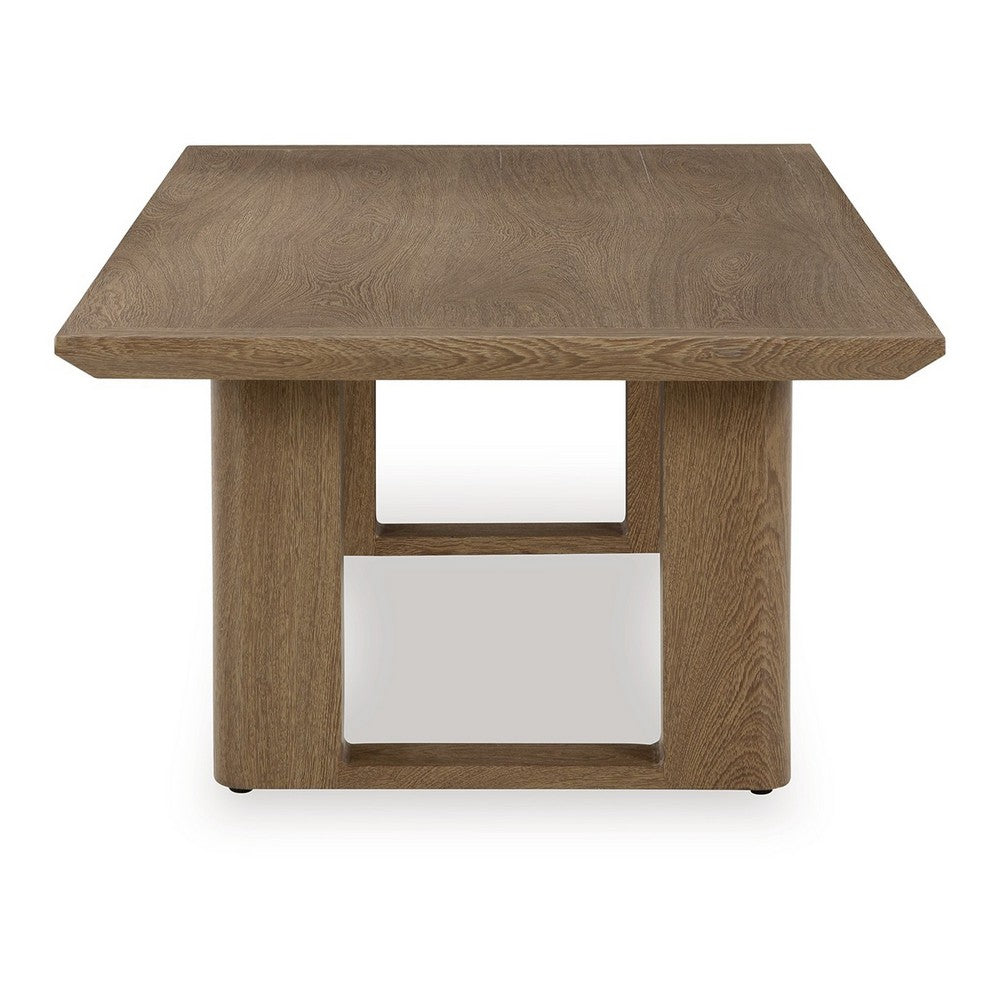 Ashley Baily Outdoor Cocktail Coffee Table, 49 Inch Woodlike Brown Metal