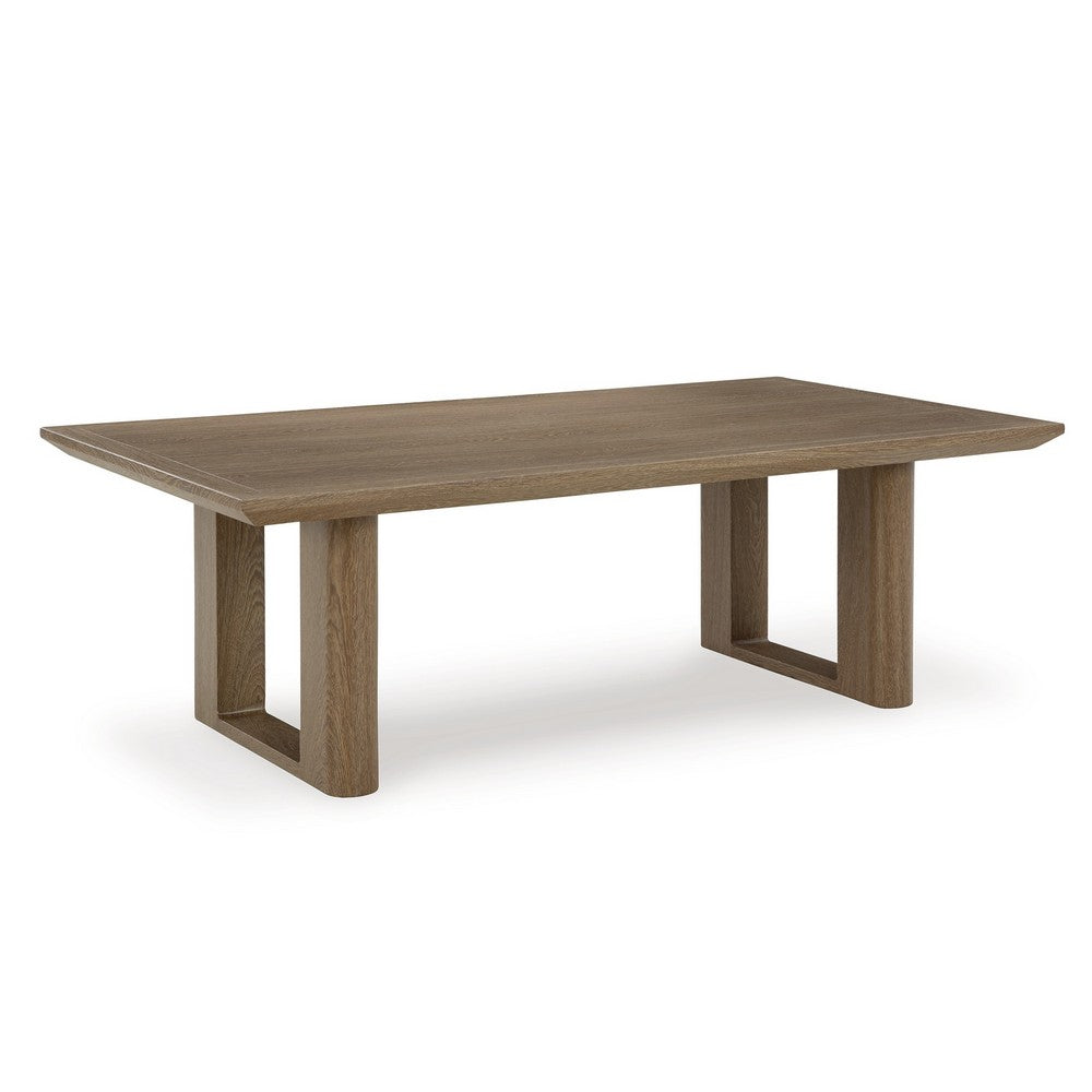 Ashley Baily Outdoor Cocktail Coffee Table, 49 Inch Woodlike Brown Metal