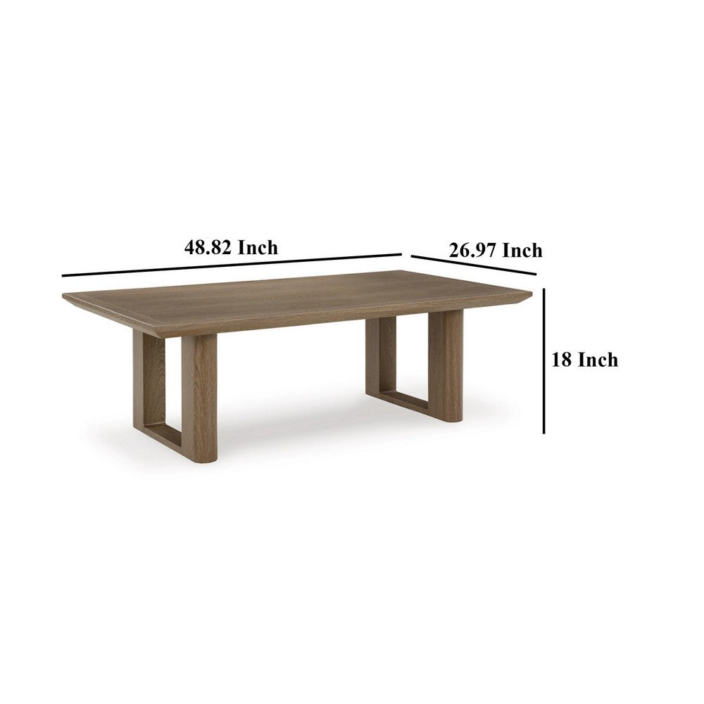 Ashley Baily Outdoor Cocktail Coffee Table, 49 Inch Woodlike Brown Metal