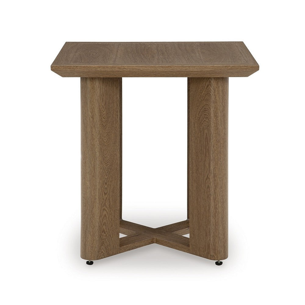 Ashley Baily Outdoor Square End Table 23 Inch Rich Woodlike Brown Metal BM328991