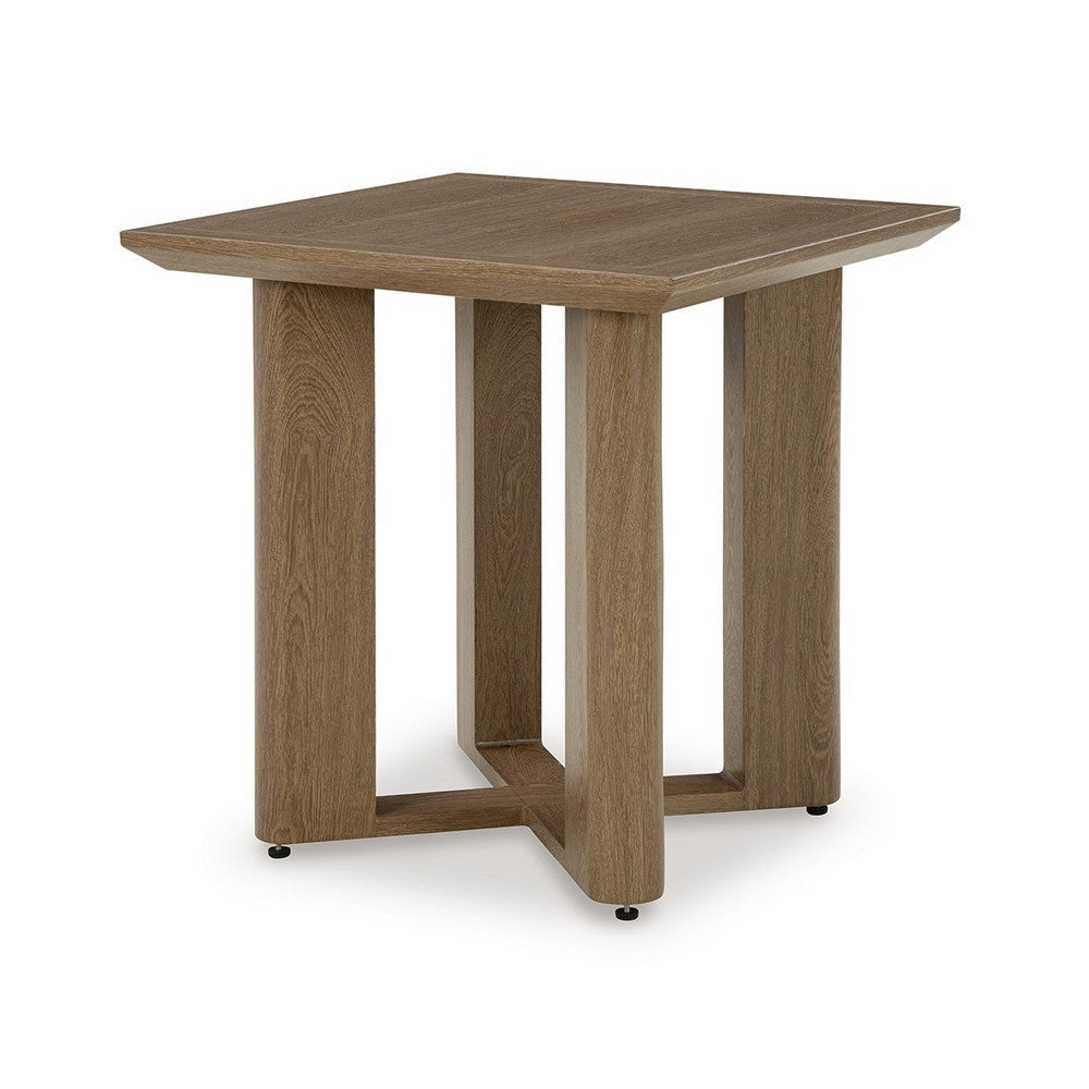 Ashley Baily Outdoor Square End Table 23 Inch Rich Woodlike Brown Metal BM328991