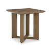Ashley Baily Outdoor Square End Table, 23 Inch Rich Woodlike Brown Metal