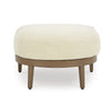 Ashley Baily Outdoor Ottoman, Cream White Fabric Cushion, 28 Inch Brown Metal