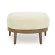 Ashley Baily Outdoor Ottoman, Cream White Fabric Cushion, 28 Inch Brown Metal