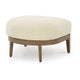 Ashley Baily Outdoor Ottoman, Cream White Fabric Cushion, 28 Inch Brown Metal
