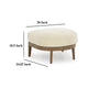 Ashley Baily Outdoor Ottoman, Cream White Fabric Cushion, 28 Inch Brown Metal