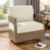 Ashley Baily Outdoor Swivel Glider Lounge Chair, Cream White, Brown Metal