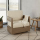 Ashley Baily Outdoor Swivel Glider Lounge Chair, Cream White, Brown Metal