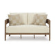 Ashley Baily Outdoor Loveseat 2 Throw Pillows Cream White Brown 59 Inch BM328994