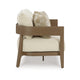 Ashley Baily Outdoor Loveseat, 2 Throw Pillows, Cream White, Brown, 59 Inch
