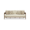 Ashley Baily Outdoor Sofa 4 Throw Pillows Cream White 87 Inch Brown Metal BM328995