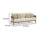 Ashley Baily Outdoor Sofa 4 Throw Pillows Cream White 87 Inch Brown Metal BM328995