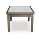 Ashley Inaya Outdoor Coffee Table Brown Beige Sintered Stone Top 49 Inch BM328996