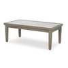 Ashley Inaya Outdoor Coffee Table, Brown, Beige Sintered Stone Top, 49 Inch