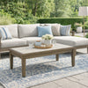 Ashley Inaya Outdoor Coffee Table, Brown, Beige Sintered Stone Top, 49 Inch